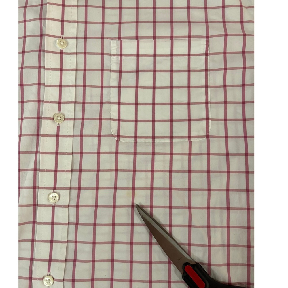 Brooks Brothers Madison Fit Mens Large Red White Windowpane Button Down Shirt - Picture 7 of 7